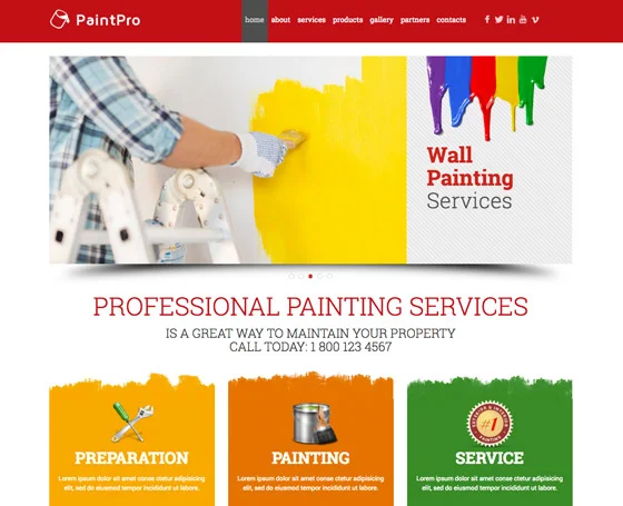 PaintPro home painting service website